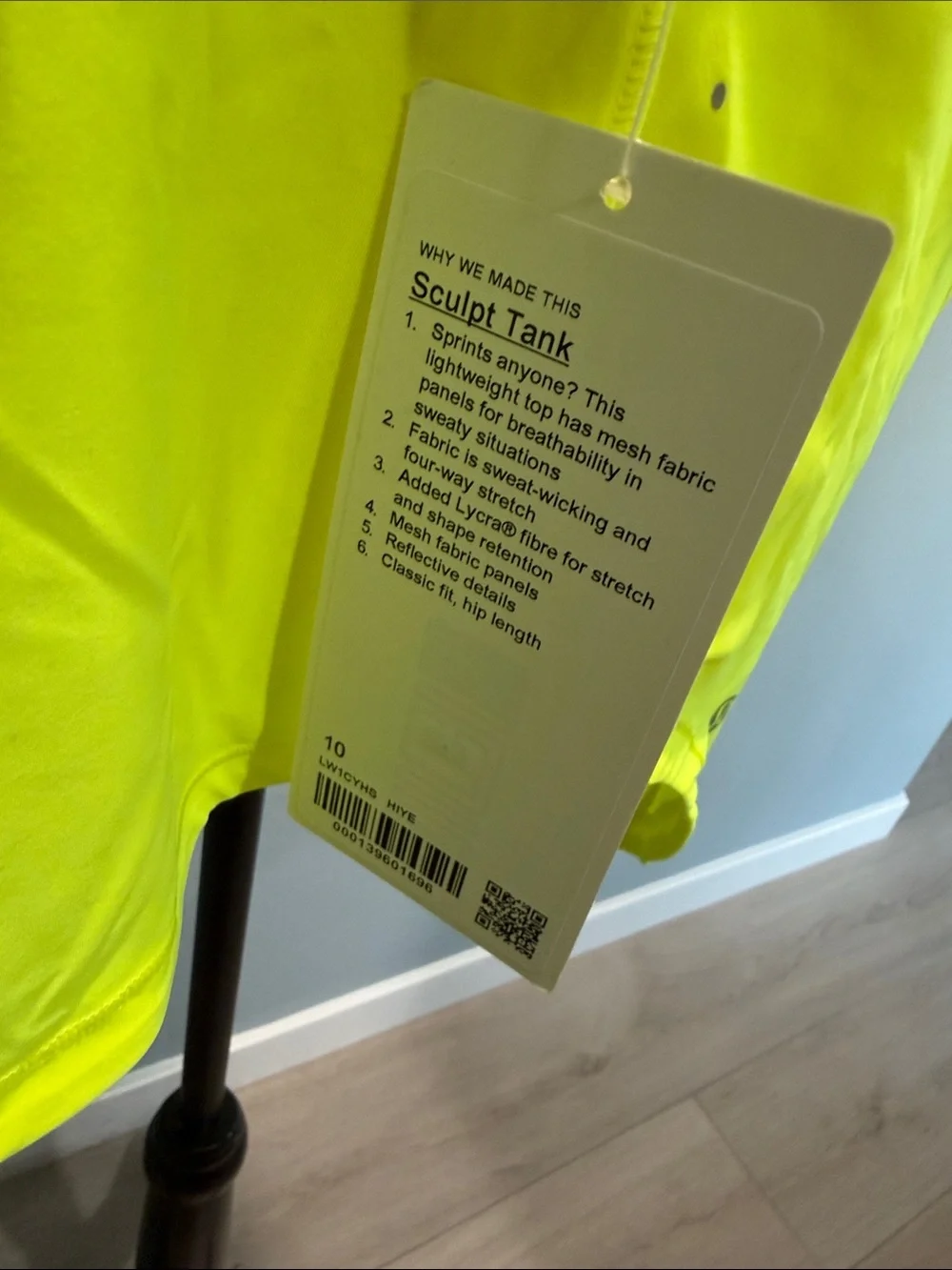 lululemon athletica Neon Yellow Sleeveless Performance Tank